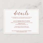 モダンシンプルテラコッタラストインホワイト結婚ズ エンクロージャーカード (正面)