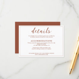 モダンシンプルテラコッタラストインホワイト結婚ズ エンクロージャーカード