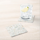 モダンシンプルテルラッツォホワイトタイル スクエアペーパーコースター (インサイチュ)