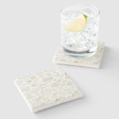 モダンシンプルテルラッツォホワイトタイル ストーンコースター (横)