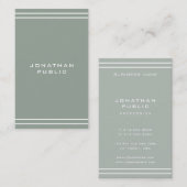 モダンシンプルテンプレートエレガントグリーンプロフェッショナル 名刺 (正面/裏面)