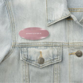 モダンシンプルテンプレートエレガントバラ金ゴールド楕円 名札 (インサイチュ)