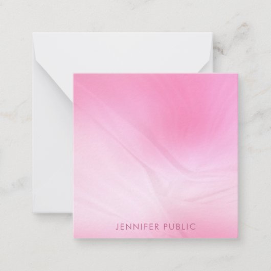 モダンシンプルテンプレートエレガントピンクトレンディー ノートカード (正面)