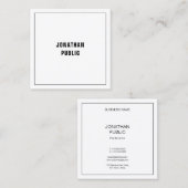 モダンシンプルテンプレートエレガントプロフェッショナル スクエア名刺 (正面/裏面)