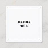 モダンシンプルテンプレートエレガントプロフェッショナル スクエア名刺 (正面)