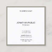 モダンシンプルテンプレートエレガントプロフェッショナル スクエア名刺 (裏面)