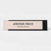 モダンシンプルテンプレートエレガントベージュブラック デスクネームプレート (正面)