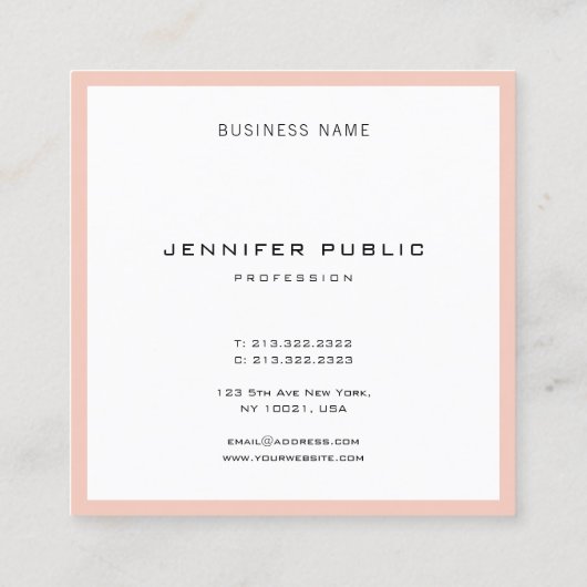 モダンシンプルテンプレートエレガントミニマルデザイン スクエア名刺 (裏面)