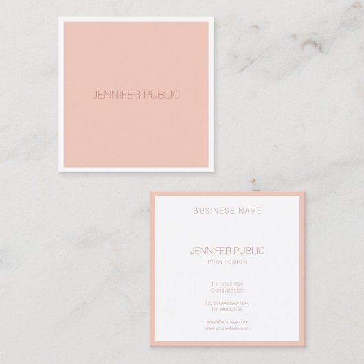 モダンシンプルテンプレートエレガントミニマルデザイン スクエア名刺 (正面/裏面)