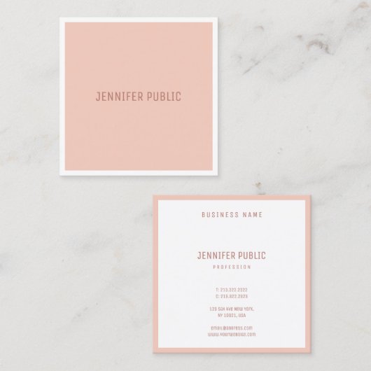 モダンシンプルテンプレートエレガントミニマルトレンディー スクエア名刺 (正面/裏面)