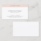 モダンシンプルテンプレートエレガント赤面ピンクホワイト 名刺 (正面/裏面)