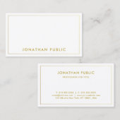 モダンシンプルテンプレートエレガント金ゴールド名文字 名刺 (正面/裏面)