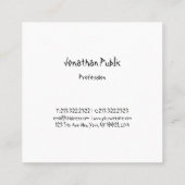 モダンシンプルテンプレートハンドスクリプトプロフェッショナル スクエア名刺 (裏面)