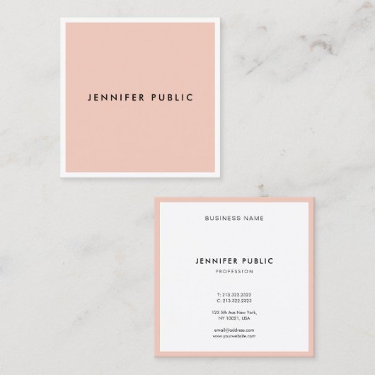 モダンシンプルテンプレートプロフェッショナルエレガントラグジュアリー スクエア名刺 (正面/裏面)