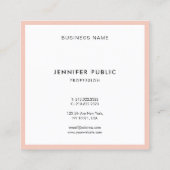 モダンシンプルテンプレートプロフェッショナルエレガントラグジュアリー スクエア名刺 (裏面)