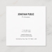 モダンシンプルテンプレートプロフェッショナルエレガントラグジュアリー スクエア名刺 (裏面)