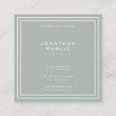 モダンシンプルテンプレートプロフェッショナルグエレガントリーン スクエア名刺 (裏面)