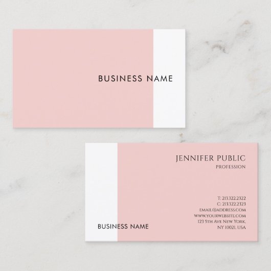 モダンシンプルテンプレート赤面ピンクエレガント会社 名刺 (正面/裏面)