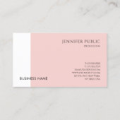 モダンシンプルテンプレート赤面ピンクエレガント会社 名刺 (裏面)