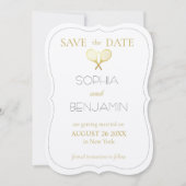 モダンシンプルテーマとミニマ結婚リスト セーブザデート (正面)