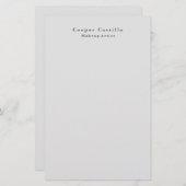 モダンシンプルディム灰色プロフェッショナルミニマリスト 便箋 (正面/裏面)