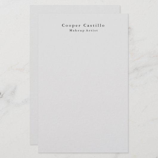 モダンシンプルディム灰色プロフェッショナルミニマリスト 便箋 (正面/裏面)