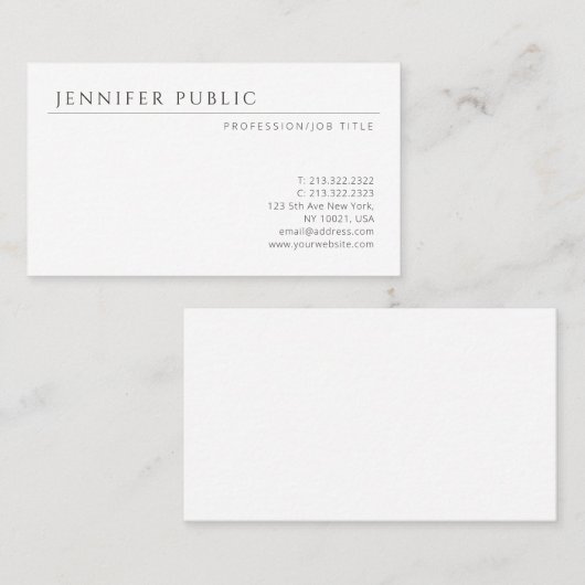 モダンシンプルデザインエレガントテンプレート 名刺 (正面/裏面)