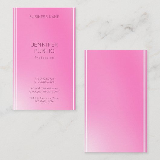 モダンシンプルデザインエレガントピンクテンプレートトレンディー 名刺 (正面/裏面)