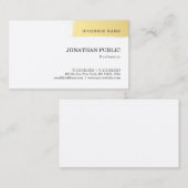 モダンシンプルデザインエレガント金ゴールド白テンプレート 名刺 (正面/裏面)