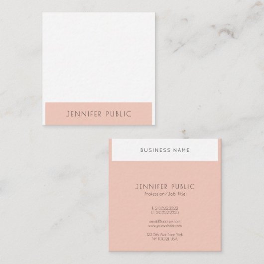 モダンシンプルデザインテンプレートプロフェッショナルスタイリッシュ スクエア名刺 (正面/裏面)