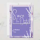 モダンシンプルデザインパープルラベンダーセーブ セーブザデート (正面)