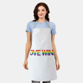 モダンシンプルデザイン愛鮮やか勝ち エプロン (着用した状態)