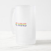 モダンシンプルデザイン愛鮮やか勝ち フロストグラスビールジョッキ (正面左)