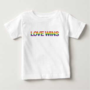 モダンシンプルデザイン愛鮮やか勝ち ベビーTシャツ
