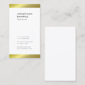 モダンシンプルトレンディーエレガント金ゴールド白テンプレート 名刺 (正面/裏面)