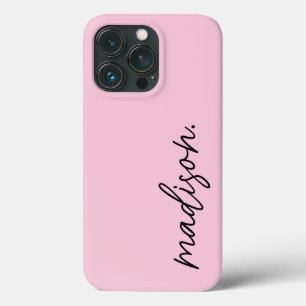 モダンシンプルトレンディースタイリッシュ赤面ピンク iPhone 13 PROケース
