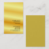 モダンシンプルトレンディーミニマル平野金ゴールドカラー 名刺 (正面/裏面)