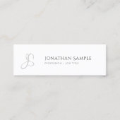モダンシンプルトレンディーモノグラムテンプレート スキニー名刺 (正面)