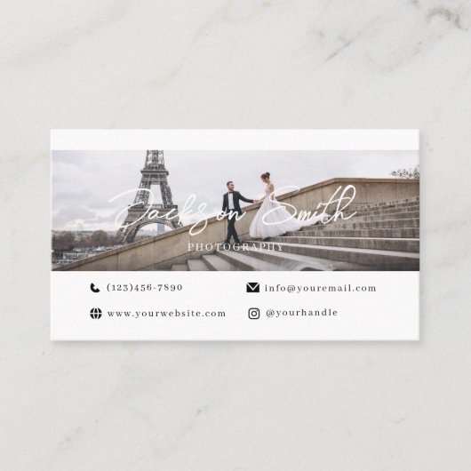 モダンシンプルトレンディー写真コラージュ写真家 名刺 (正面)