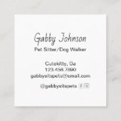 モダンシンプルドッグウォーカー スクエア名刺 (裏面)