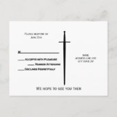 モダンシンプルドラゴン中世ギークRSVPカード インビテーションポストカード (裏面)