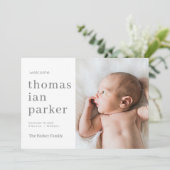 モダンシンプルニュートラル灰色ベビー誕生発表 シーズンカード (スタンド正面)