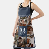 モダンシンプルネイビーブルーフォトコラージュ | モノグラム エプロン (インサイチュ)