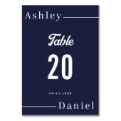 モダンシンプルネイビーブルーフォーマルホワイト結婚ズ テーブルナンバー (裏面)