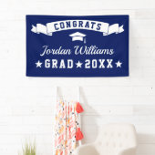 モダンシンプルネイビーブルー卒業パーティー2024 横断幕 (インサイチュ)