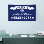 モダンシンプルネイビーブルー卒業パーティー2024 横断幕 (トレードショー)