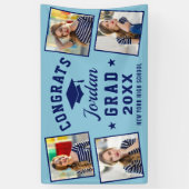 モダンシンプルネイビーブルー卒業パーティー4 PHOTO 横断幕 (縦)