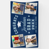 モダンシンプルネイビーブルー卒業式4 PHOTOバナー 横断幕 (縦)