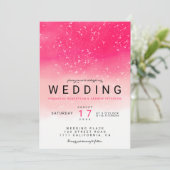 モダンシンプルネオンピグラデーションンク水結婚色 招待状 (スタンド正面)