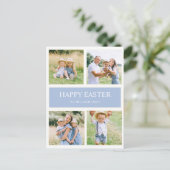 モダンシンプルハッピーイースター4家族写真 ポストカード (スタンド正面)